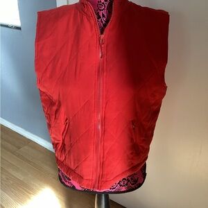 Vintage Red CLIO Silk Vest Size Large Petite